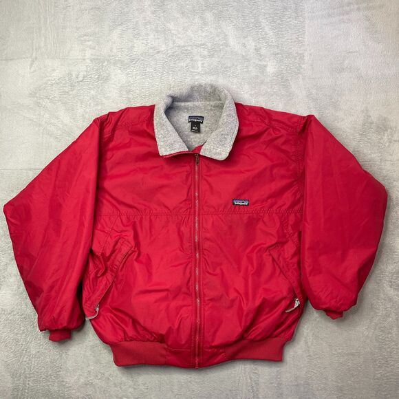 Vintage 90s Patagonia Red Fleece-Lined Bomber Jacket L Made‎ in USA Synchilla - Picture 14 of 14